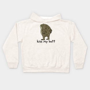 Kiss My Butt Green Frog Kids Hoodie