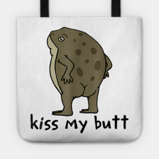 Kiss My Butt Green Frog Tote