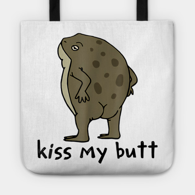 Kiss My Butt Green Frog Tote by James Bates