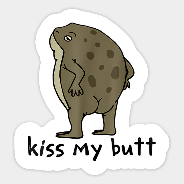 Kiss My Butt Green Frog Magnet by James Bates