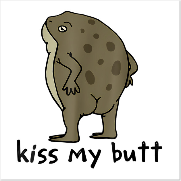 Kiss My Butt Green Frog Wall Art by James Bates