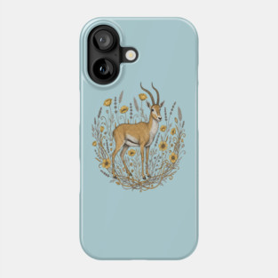 Vintage Saiga Antelope Botanical Wildlife Illustration Phone Case