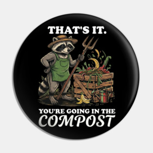 Angry Gardening Frog Compost Pun Pin