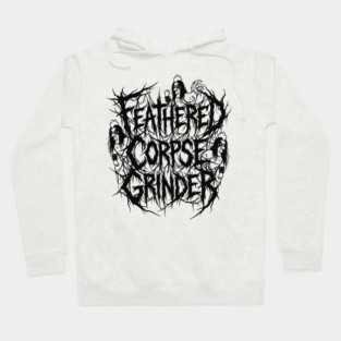 Feathered Corpse Grinder – Chicken Death Metal Logo Hoodie