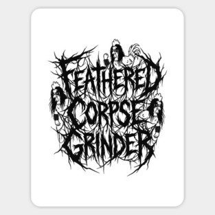 Feathered Corpse Grinder – Chicken Death Metal Logo Magnet