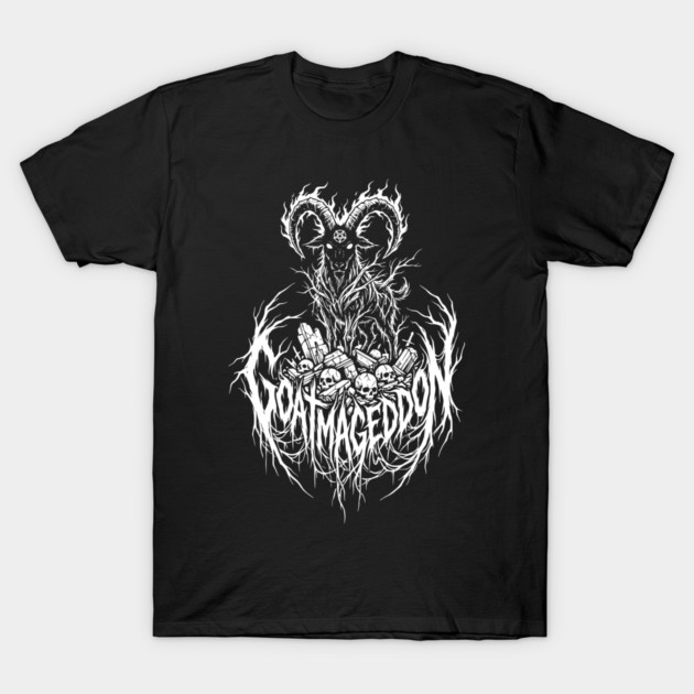 Goatmageddon – Demonic Goat Metal Logo T-Shirt by Designed By Marty