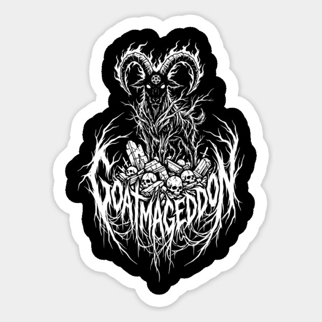 Goatmageddon – Demonic Goat Metal Logo Sticker by Designed By Marty