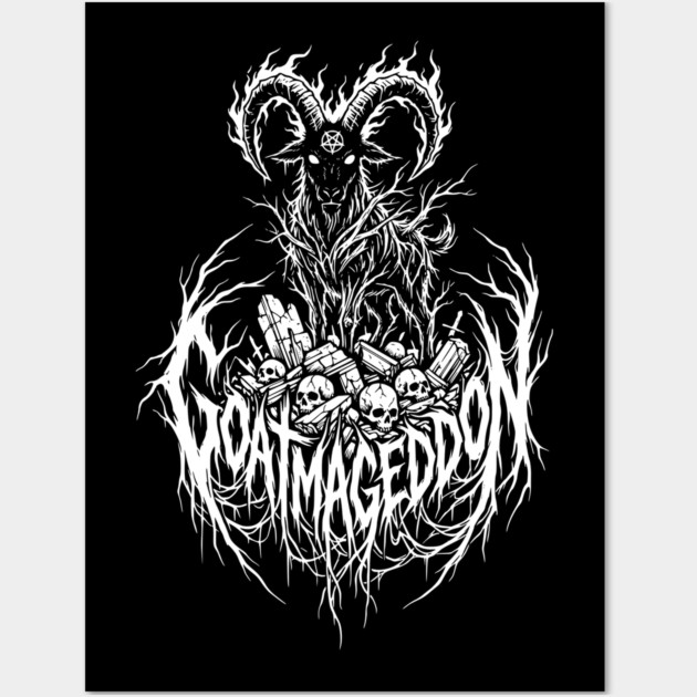 Goatmageddon – Demonic Goat Metal Logo Wall Art by Designed By Marty