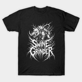 Swine Grinder – Brutal Hog Metal Logo T-Shirt
