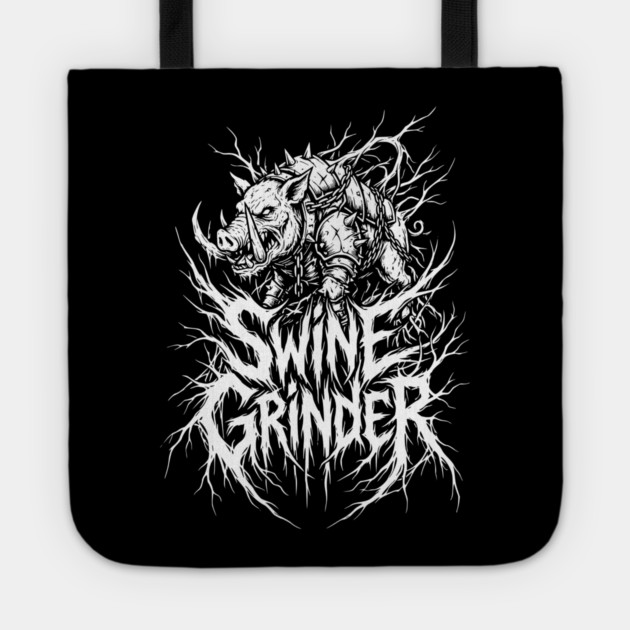 Swine Grinder – Brutal Hog Metal Logo Tote by Designed By Marty