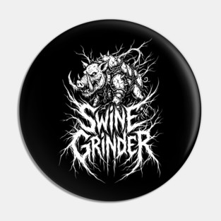Swine Grinder – Brutal Hog Metal Logo Pin
