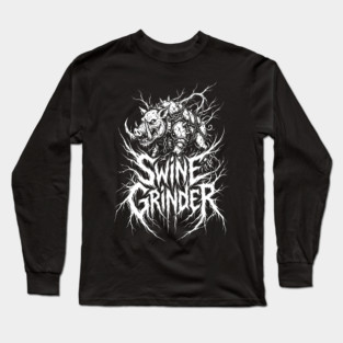 Swine Grinder – Brutal Hog Metal Logo Long Sleeve T-Shirt