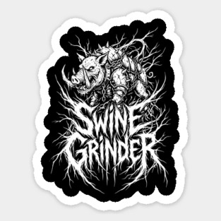 Swine Grinder – Brutal Hog Metal Logo Sticker