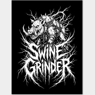 Swine Grinder – Brutal Hog Metal Logo Posters and Art