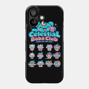 Celestial Boba Club – Kawaii Zodiac Vaporwave Phone Case