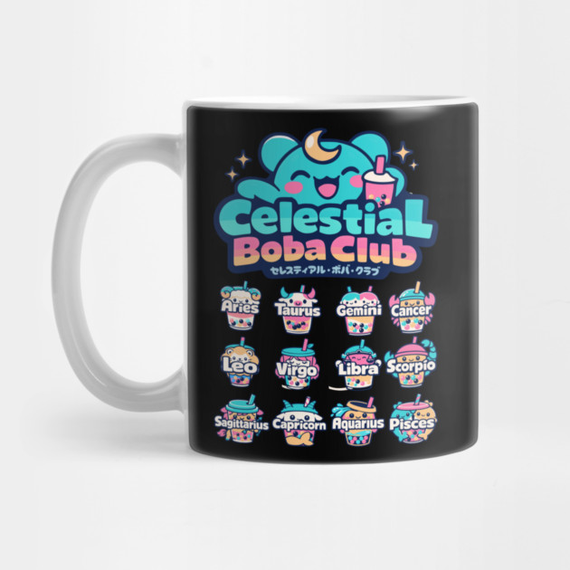Celestial Boba Club – Kawaii Zodiac Vaporwave by Designed By Marty