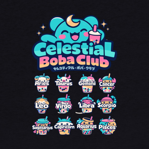 Celestial Boba Club – Kawaii Zodiac Vaporwave by Designed By Marty
