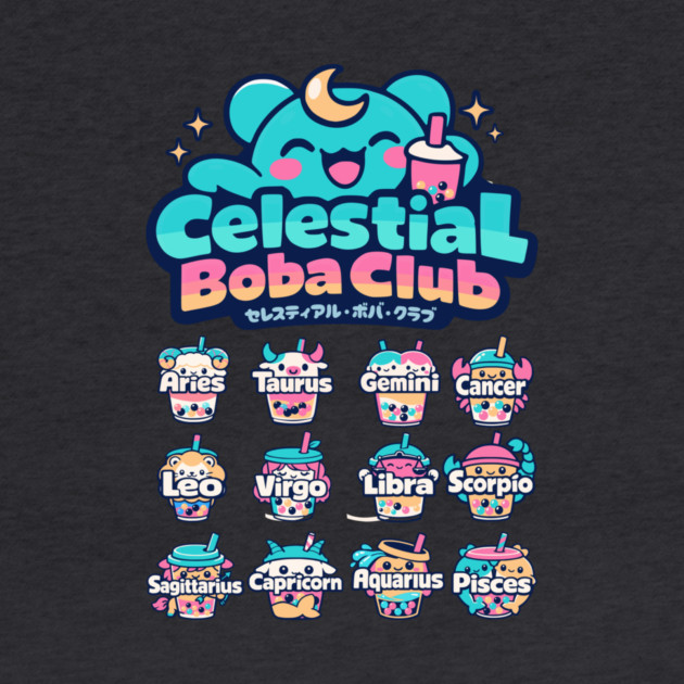 Celestial Boba Club – Kawaii Zodiac Vaporwave by Designed By Marty