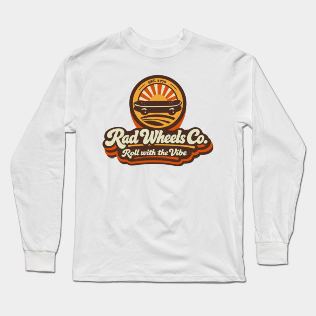 Rad Wheels Co. Est. 1978 – Retro Skate Logo Long Sleeve T-Shirt by Designed By Marty