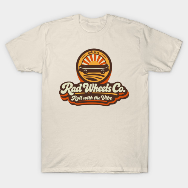 Rad Wheels Co. Est. 1978 – Retro Skate Logo T-Shirt by Designed By Marty