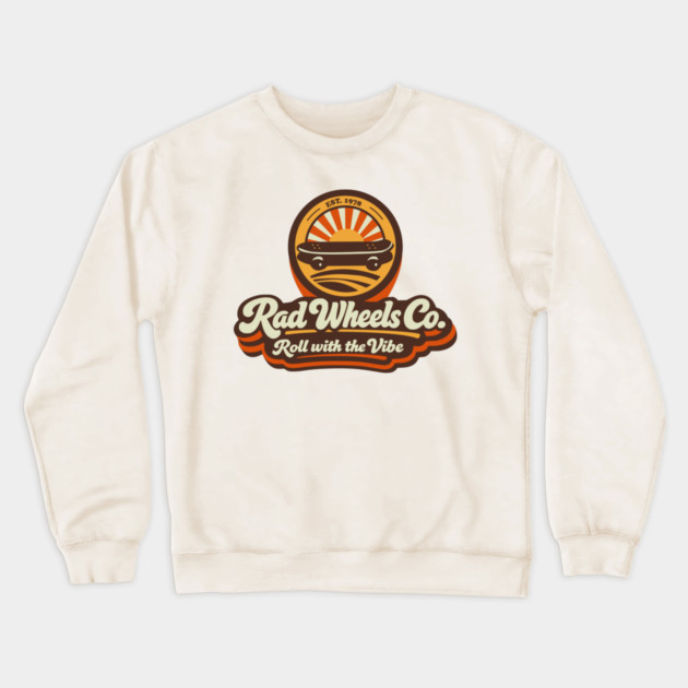 Rad Wheels Co. Est. 1978 – Retro Skate Logo Crewneck Sweatshirt by Designed By Marty