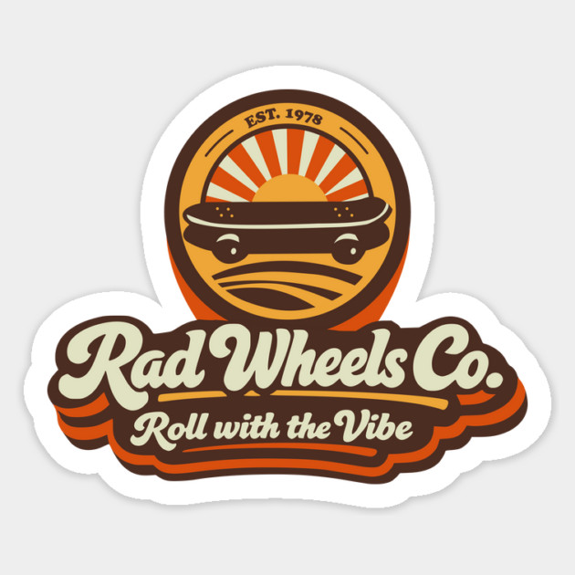 Rad Wheels Co. Est. 1978 – Retro Skate Logo Magnet by Designed By Marty