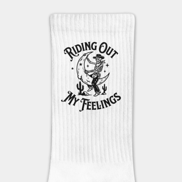 Riding Out My Feelings – Cowboy Skull Moon by Designed By Marty