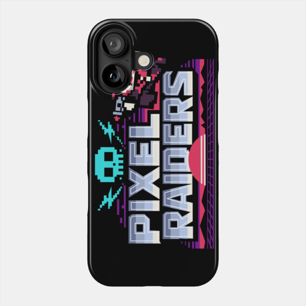 Pixel Raiders – Retro Arcade Outlaws Phone Case by Designed By Marty