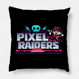 Pixel Raiders – Retro Arcade Outlaws Pillow
