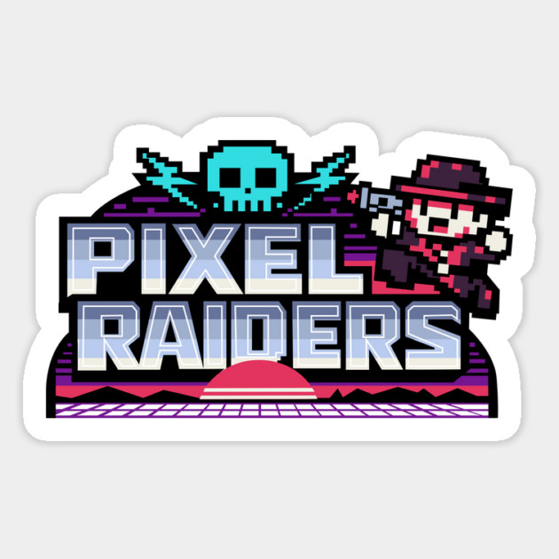 Pixel Raiders – Retro Arcade Outlaws Magnet by Designed By Marty