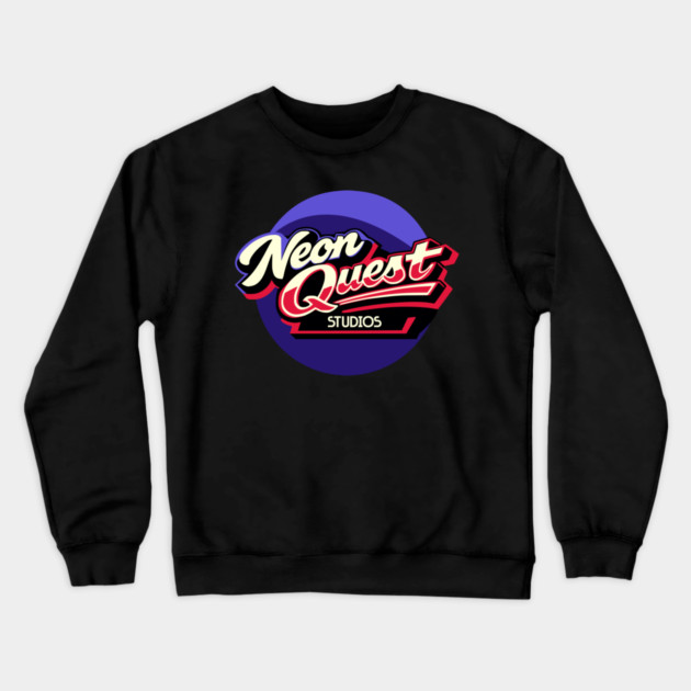 Neon Quest Studios – Retro Game Badge Crewneck Sweatshirt by Designed By Marty
