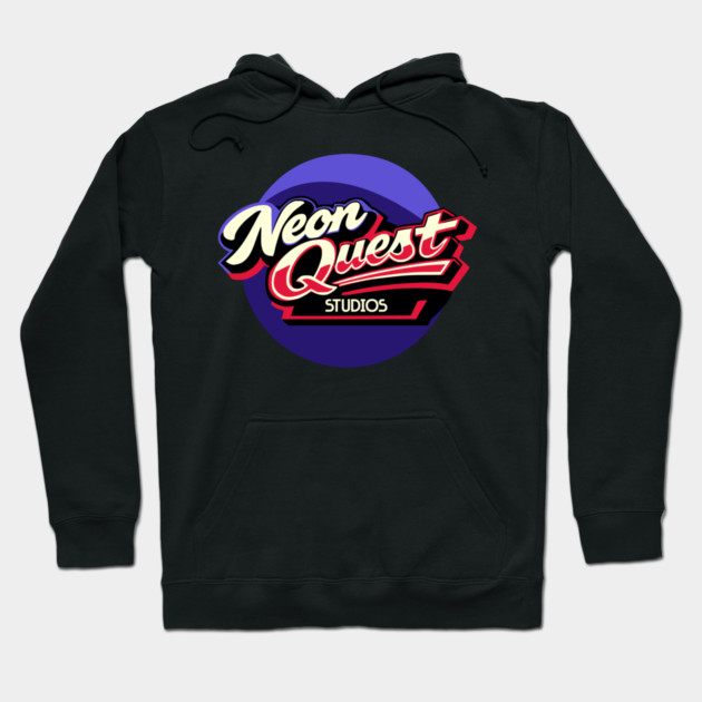 Neon Quest Studios – Retro Game Badge Hoodie by Designed By Marty