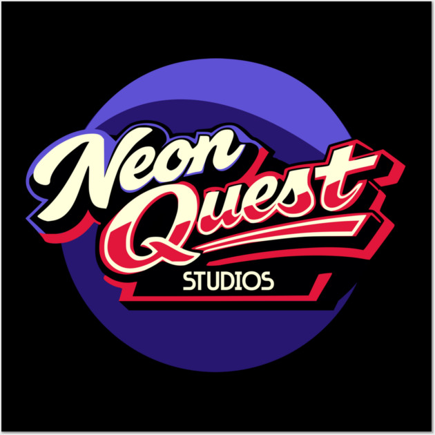 Neon Quest Studios – Retro Game Badge Wall Art by Designed By Marty