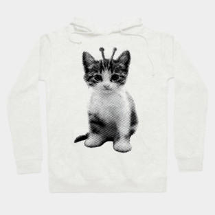Dark alien Cat Particle Illustration Hoodie