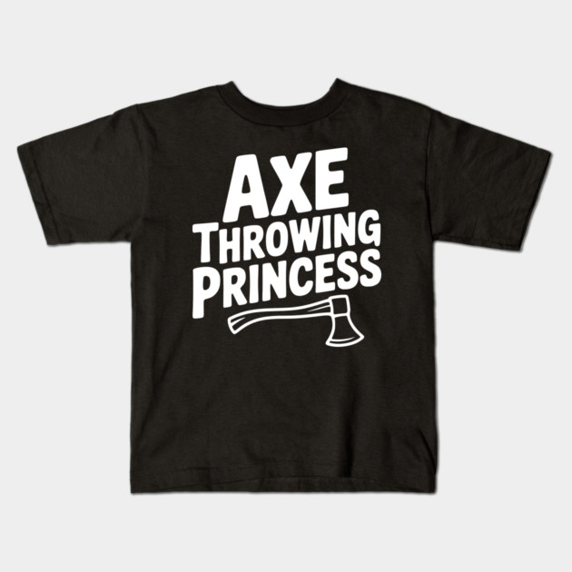 Axe Throwing Princess Kids T-Shirt by Frank Ring