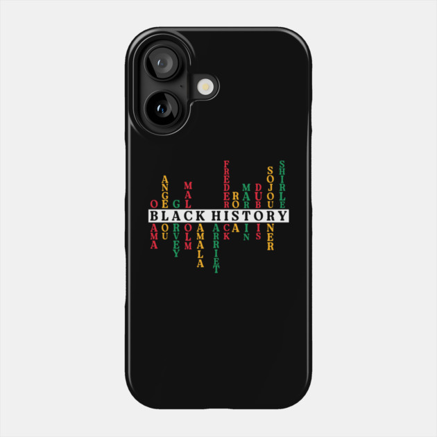 Black History Crossword Leaders - Pan-African Tribute Phone Case by UrbanLifeApparel