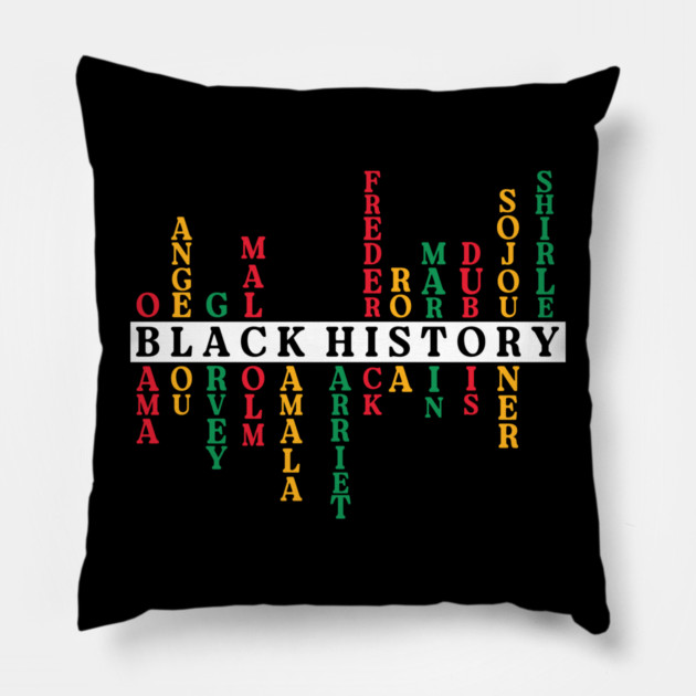 Black History Crossword Leaders - Pan-African Tribute Pillow by UrbanLifeApparel