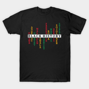Black History Crossword Leaders - Pan-African Tribute T-Shirt