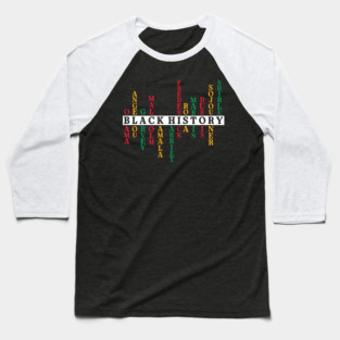 Black History Crossword Leaders - Pan-African Tribute Baseball T-Shirt