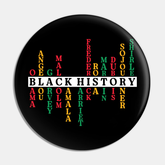 Black History Crossword Leaders - Pan-African Tribute Pin by UrbanLifeApparel