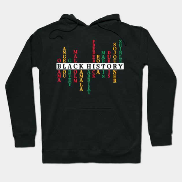 Black History Crossword Leaders - Pan-African Tribute Hoodie by UrbanLifeApparel