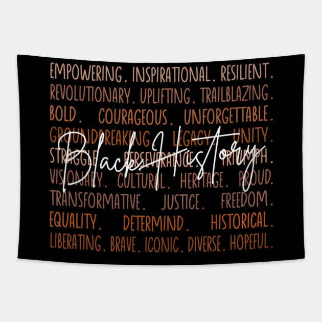 Black History Legacy Word Cloud - Black history Tapestry by UrbanLifeApparel