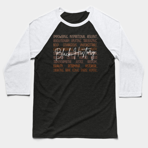 Black History Legacy Word Cloud - Black history Baseball T-Shirt by UrbanLifeApparel