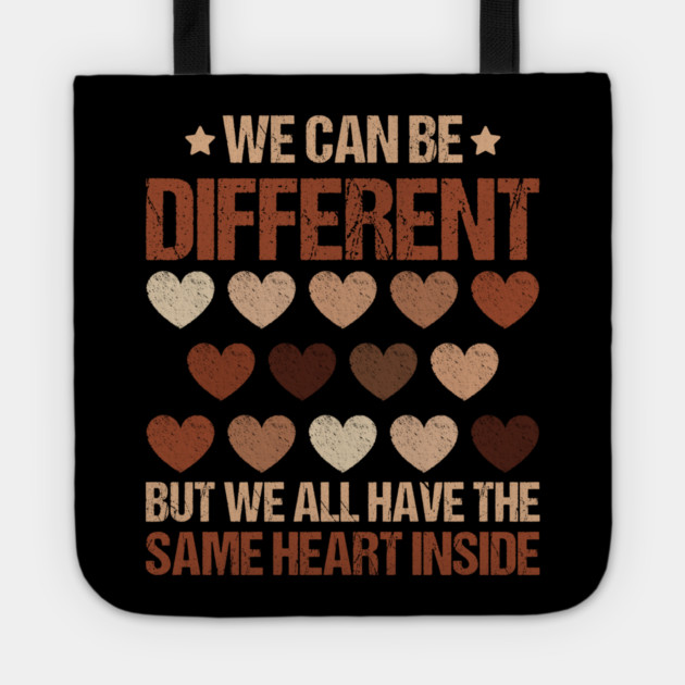 We Can Be Different - Diverse Hearts Unity Tote by UrbanLifeApparel