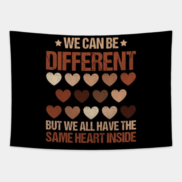 We Can Be Different - Diverse Hearts Unity Tapestry by UrbanLifeApparel