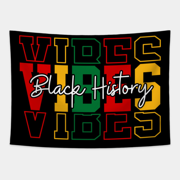 Black History Vibes - Bold Pan-African Streetwear Tapestry by UrbanLifeApparel