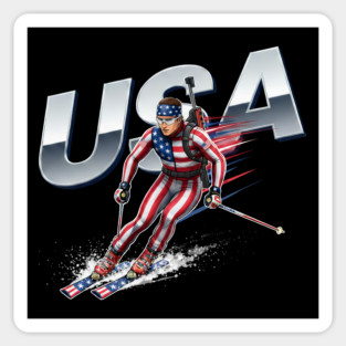USA Alpine Skiing Biathlon 2026 Sticker