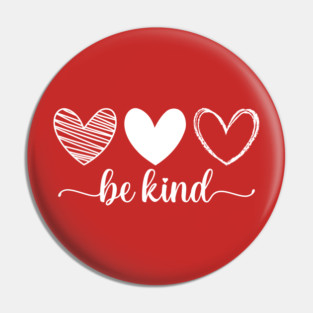 Be Kind Triple Heart - Minimalist Valentine Script Pin