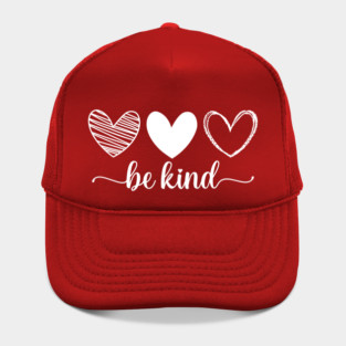 Be Kind Triple Heart - Minimalist Valentine Script Hat