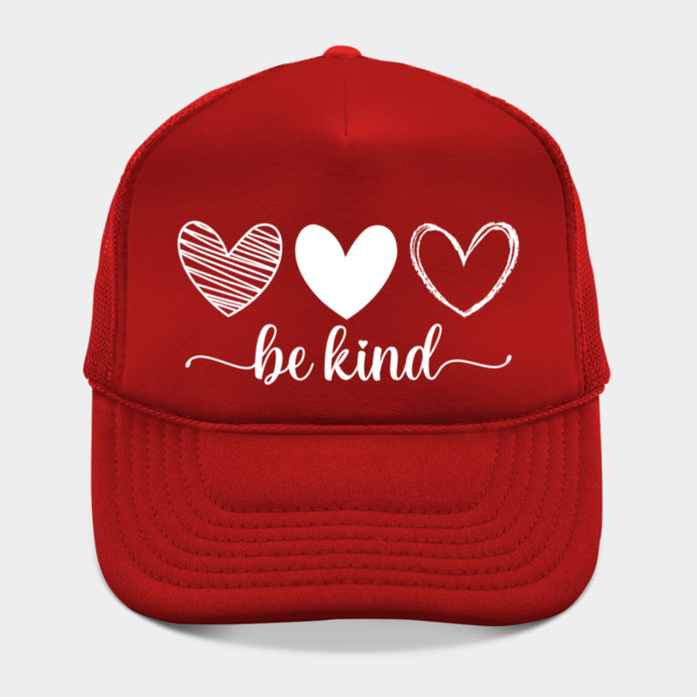 Be Kind Triple Heart - Minimalist Valentine Script by UrbanLifeApparel